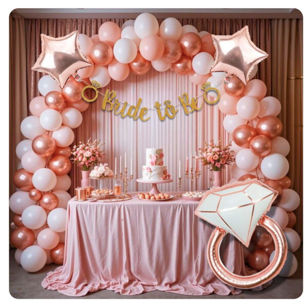 Crisp Bride To Be Decoration Kit – Rose Gold Bridal Shower Party Set