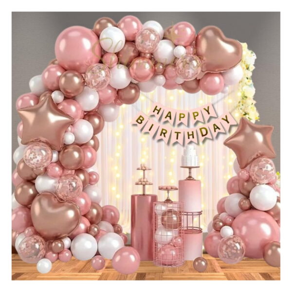 Rose Gold Birthday Decoration Kit