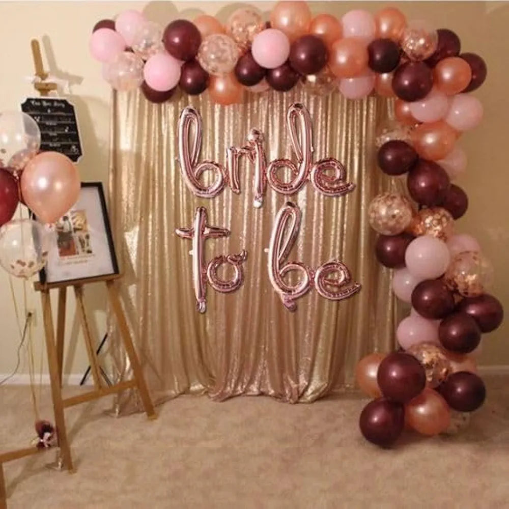 Shimmers Rose Gold Bride to Be Foil Balloon Banner Large Script Letter Balloons for Bachelorette Party, Bridal Shower & Engagement Décor Easy to Inflate, Perfect Photo Booth & Party Decoration