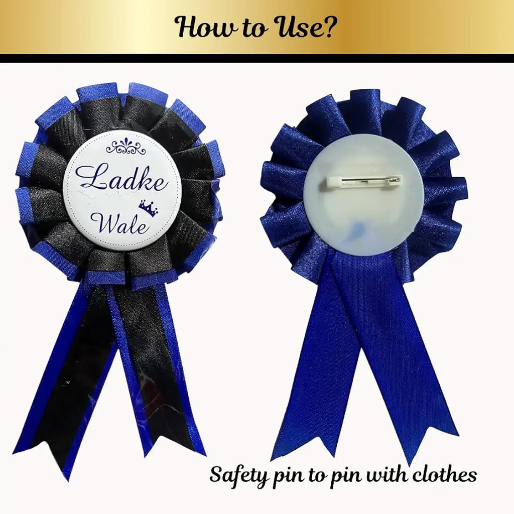 Brand: Shimmers Shimmers Ladki Wale Wedding Badge Set- Brooches for Bride Side Guests Perfect for Engagement, Mehndi, Haldi, Sangeet & Family Marriage Celebrations