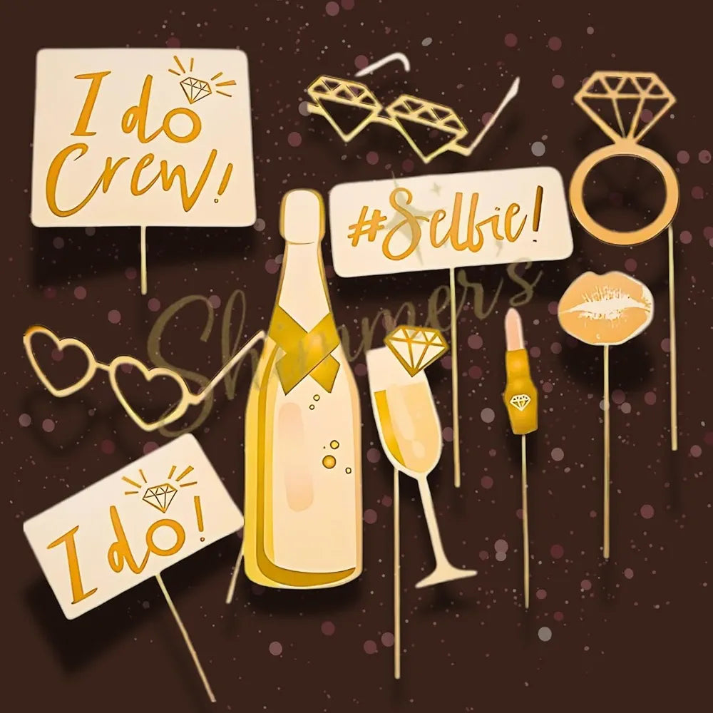 Shimmers Bride to Be Decoration Kit Rose Gold & White Bachelorette Party Balloon Set with Bride to Be Banner, Balloon Garland Arch, Star & Ring Foil Balloons, PhotoBooth Props |Bridal Shower