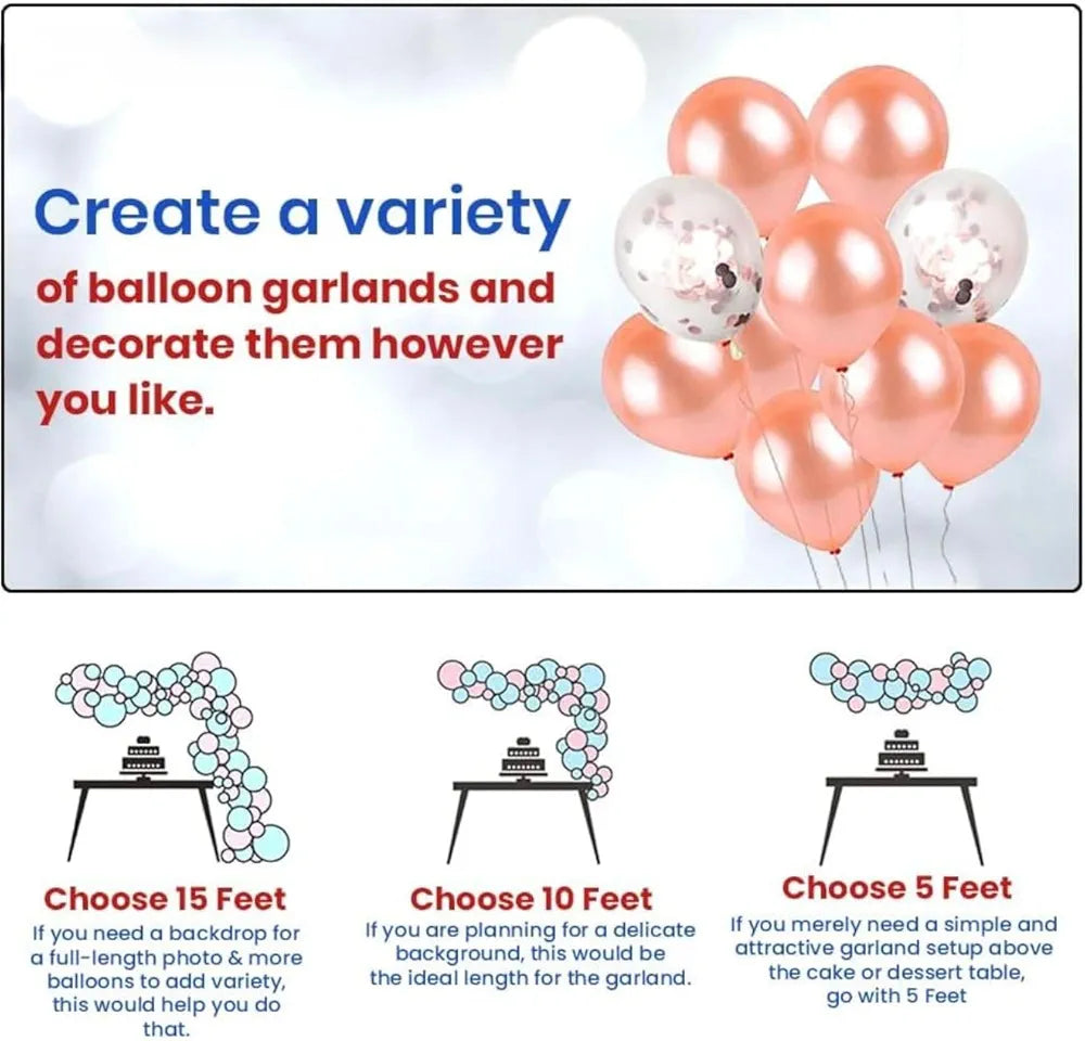 Shimmers 68 Pcs Birthday Decoration Combo Kit – Black & Rose Gold Theme with Happy Birthday Banner, Confetti & Metallic Balloons, Star Foils, Foil Curtains, Glue Dots & Arch Roll for Boys&Girls