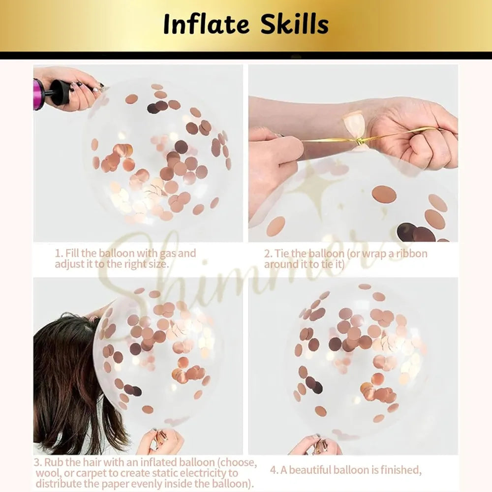 Brand: Shimmers 3.6 3.6 out of 5 stars (5) Shimmers Team Bride Balloons Set – Pack of 11 Pcs Rose Gold & Gold Confetti Balloons for Bridal Shower, Bachelorette Party Decorations, Party Supplies, Wedding Celebrations & Bridesmaid 63% off