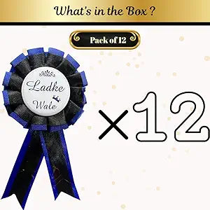 Brand: Shimmers Shimmers Ladki Wale Wedding Badge Set- Brooches for Bride Side Guests Perfect for Engagement, Mehndi, Haldi, Sangeet & Family Marriage Celebrations