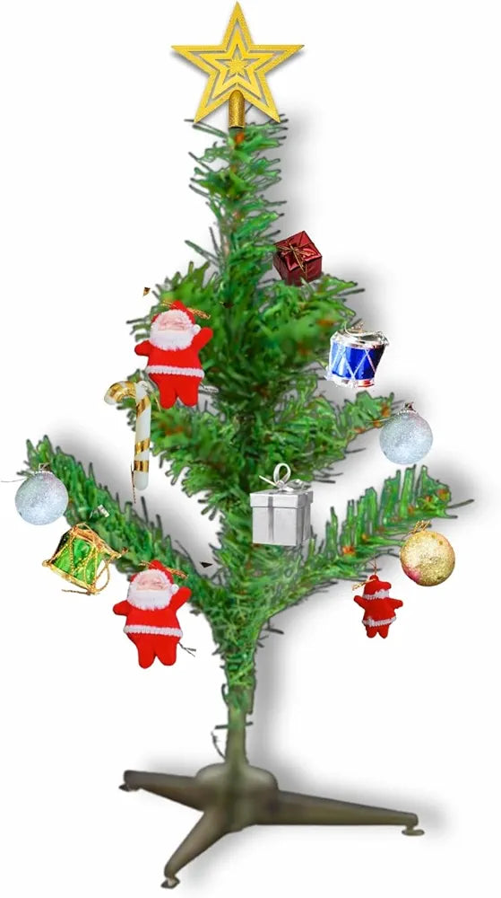 Shimmers 12 Pc Mini Christmas Tree Decoration Set | 1ft Tabletop Christmas Tree with Ornaments, Gold Star, Baubles & Decorative Elements | Small Artificial Xmas Tree for Home, Office & Holiday Décor 23% off