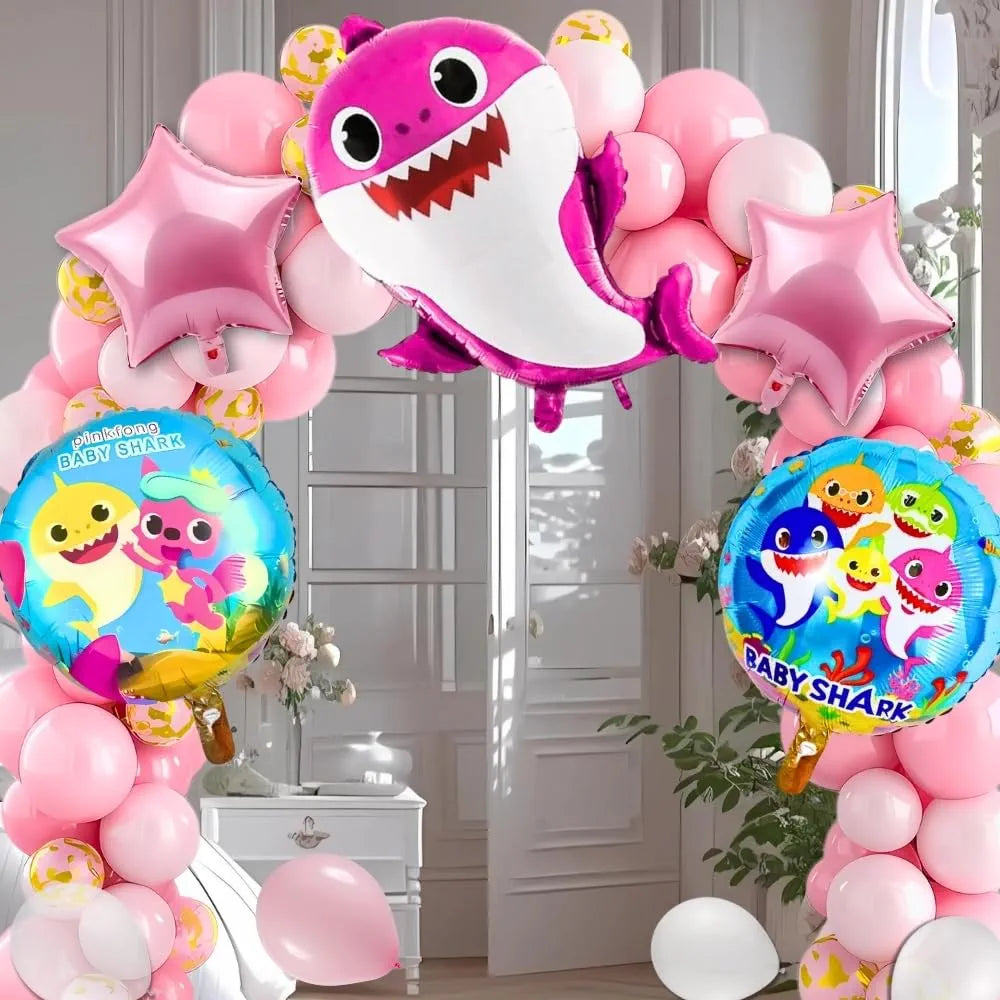 Shimmer Baby Shark, Star bollons, Other 45 Bolloon with Curtain Backdrop – for Birthday & Baby Shower Decoration Kit – 56pc 60% off
