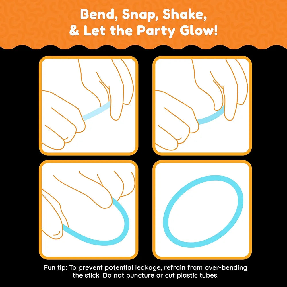 Shimmers Party 8" Glow Sticks – 100 Pack Neon Light Up Sticks, Glow in the Dark, Easy to Activate, Long-Lasting Glow for Kids & Adults, Perfect for Parties, Concerts, Night Events & Celebrations