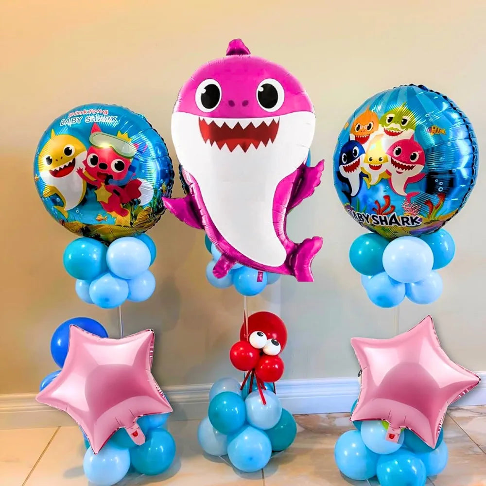 Shimmer Baby Shark, Star bollons, Other 45 Bolloon with Curtain Backdrop – for Birthday & Baby Shower Decoration Kit – 56pc 60% off