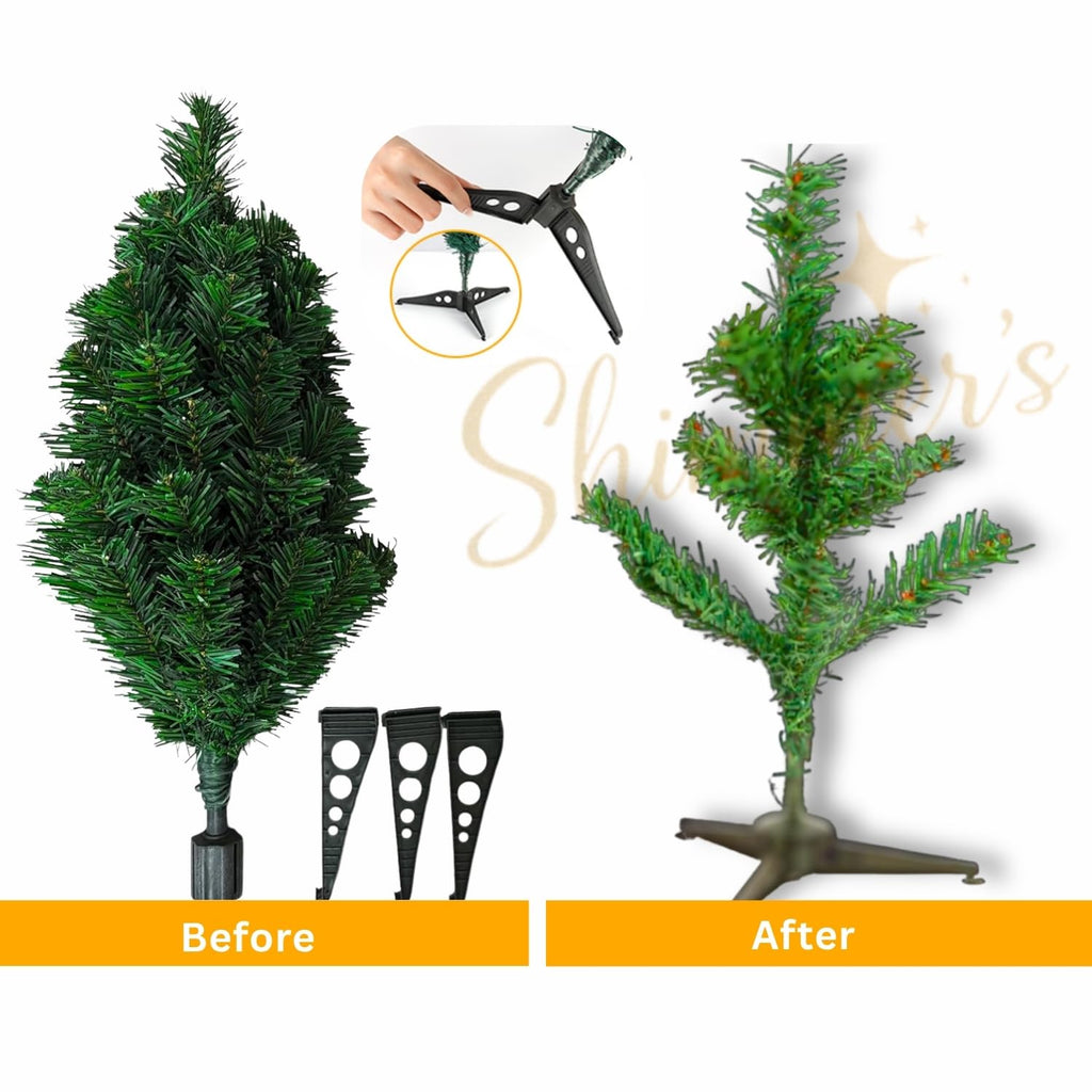 Shimmers 12 Pc Mini Christmas Tree Decoration Set | 2ft Tabletop Christmas Tree with Ornaments, Gold Star, Baubles & Decorative Elements | Small Artificial Xmas Tree for Home, Office & Holiday Décor