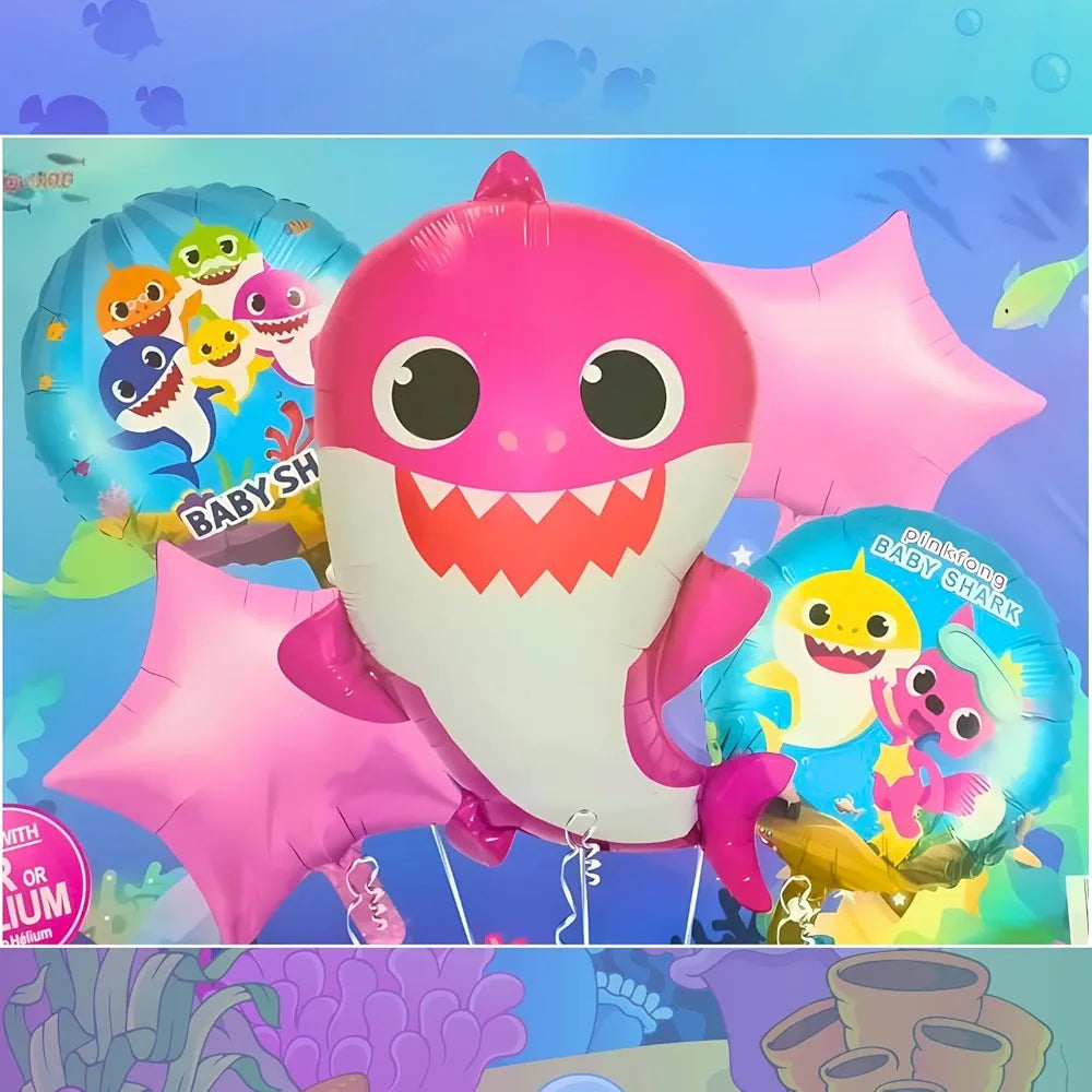 Shimmer Baby Shark, Star bollons, Other 45 Bolloon with Curtain Backdrop – for Birthday & Baby Shower Decoration Kit – 56pc 60% off