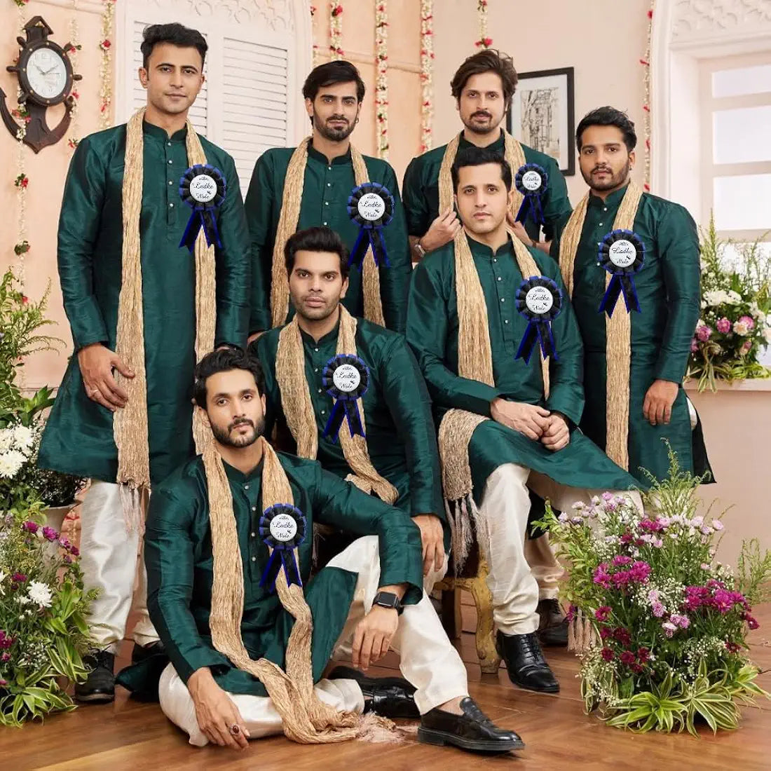 Brand: Shimmers Shimmers Ladki Wale Wedding Badge Set- Brooches for Bride Side Guests Perfect for Engagement, Mehndi, Haldi, Sangeet & Family Marriage Celebrations