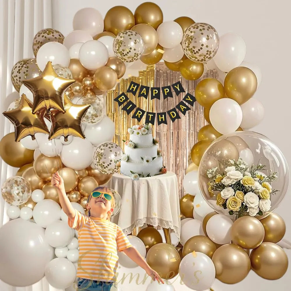 Sponsored Brand: Shimmers 5.0 5.0 out of 5 stars (4) Shimmers 63 Pcs Birthday Decoration Set – Black, Silver & Gold Balloons, Banner, Star Foils & Accessories – Metallic Party Decor Kit for Boys, Girls, Men & Women