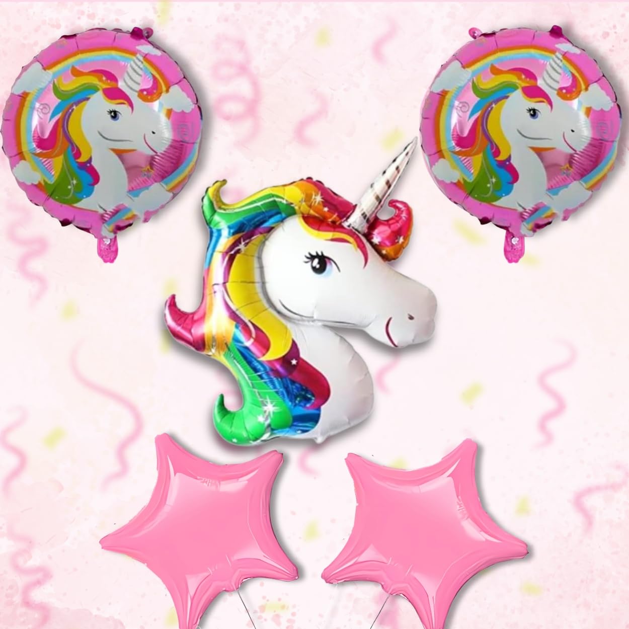 Shimmers Unicorn Pastel Balloon Decoration Kit – Pack of 58 Balloon Arch with Unicorn Foil, Star Balloon, Round Print Foil & Pastel Balloons for Girls Birthday Party, Baby Shower