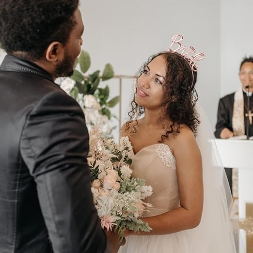 Shimmers Rose Gold Bride Headband Stylish Metallic Tiara Hairband for Bride to Be, Bachelorette Party, Bridal Shower & Hen Night Celebrations|Elegant Pre-Wedding Accessory for Bridesmaid