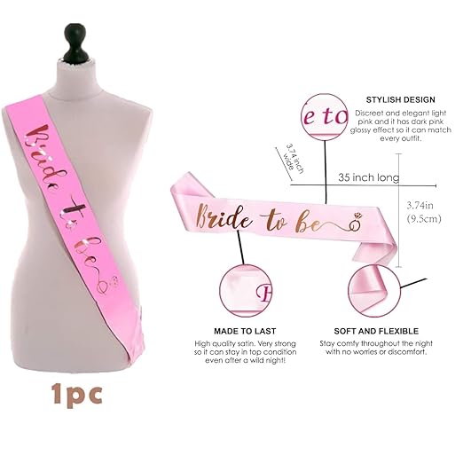 Shimmer’s Bride to Be Decoration Kit 44Pcs Bachelorette Party Supplies for Girls Night,Hen Party & Bridal Shower | Includes Balloons, Banner, Tiara,Curtains & Arch Tape for Bride to Be Party Decor