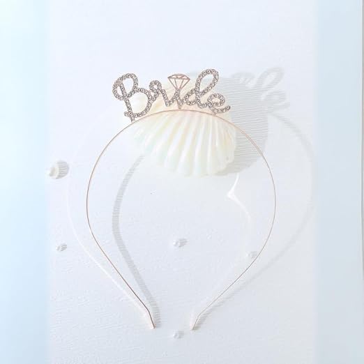 Shimmers Bride to Be Sash & Tiara Set Pink Satin Sash with Gold Lettering & Crystal Bride Metal Headband Elegant Bachelorette, Bridal Shower Decorations & Hen Night Accessories for the Bride-to-Be